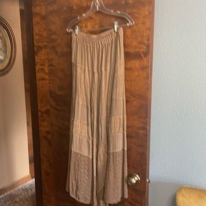 Long, brown peasant skirt